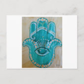 Carte Postale Green and Gold Hamsa (Devant)