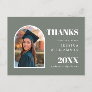 Carte Postale Green Arch Merci de graduation photo moderne