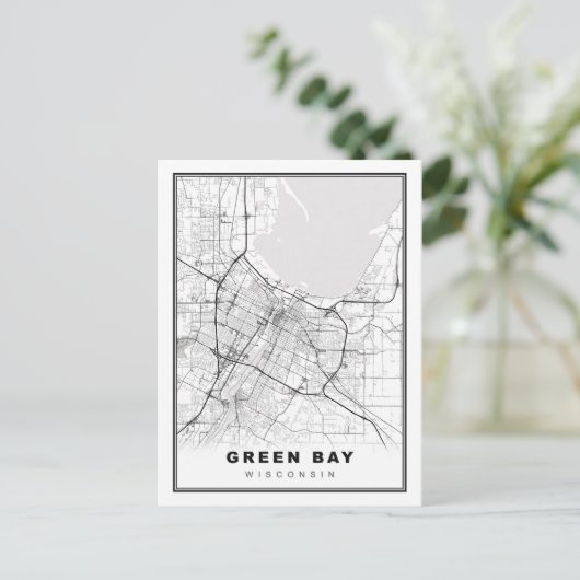 Carte Postale Green Bay Map (Debout devant)