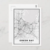 Carte Postale Green Bay Map (Devant / Derrière)