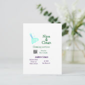 Carte Postale Green blue gitter clean mop ajouter le nom adresse (Debout devant)