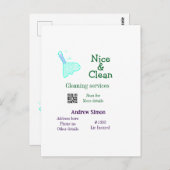 Carte Postale Green blue gitter clean mop ajouter le nom adresse (Devant / Derrière)