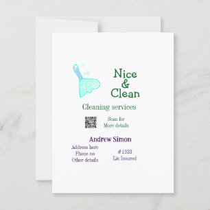 Carte Postale Green blue gitter clean mop ajouter le nom adresse