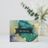 Carte Postale Green Blue & Gold Alcoa Encre Je Manque Votre Visa (Debout devant)