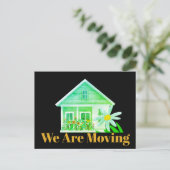 Carte Postale Green Botanical We Are Moving New Home Address (Debout devant)