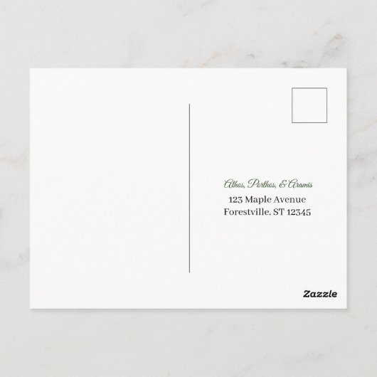 Carte Postale Green Branches RSVP Postcard (Dos)