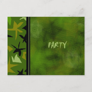Carte Postale Green Camo Boys Invitation de fête d'anniversaire