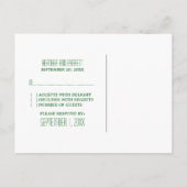 Carte postale Green Chevron Border RSVP (Dos)