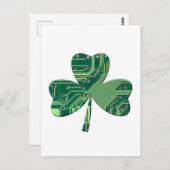 Carte Postale Green Circuit Board St Patrick Day Shamrock (Devant / Derrière)