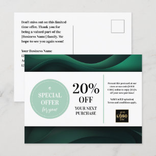 Carte postale Green Custom Coupon Rabais