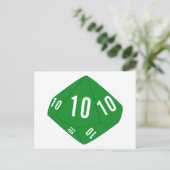 Carte postale Green D10 Dice Table Number (Debout devant)