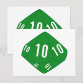 Carte postale Green D10 Dice Table Number (Devant / Derrière)