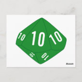 Carte postale Green D10 Dice Table Number (Dos)