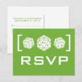 Carte postale Green D20 Dice Gamer RSVP (Devant / Derrière)