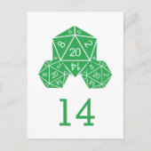 Carte postale Green D20 Dice Table Number (Devant)