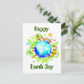 Carte Postale Green Earth Eco Friendly pour le Jour des terres (Debout devant)