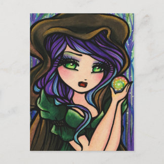 Carte Postale Green Envy Magic Forest Imaginaire Art Girl