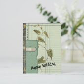 Carte Postale Green Ephemera Collage Joyeux anniversaire (Debout devant)