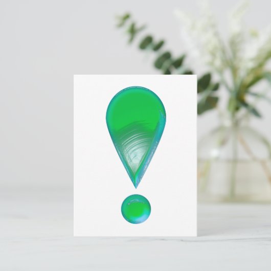 Carte postale Green Exclamation Mark (Debout devant)