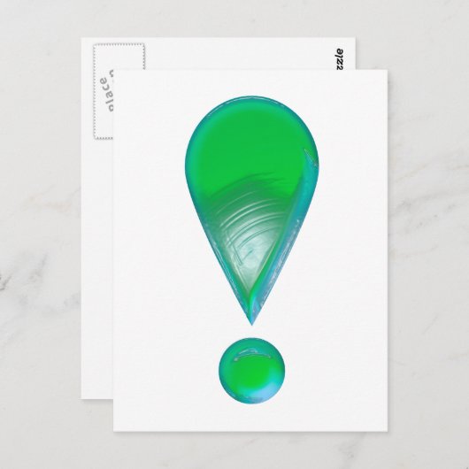 Carte postale Green Exclamation Mark (Devant / Derrière)