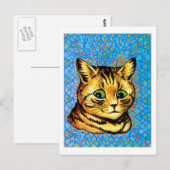 Carte Postale Green Eye Cat, Louis Wain (Devant / Derrière)