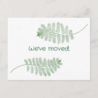 Carte Postale Green Ferns on Custom New Address Postcards