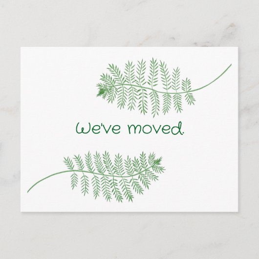 Carte Postale Green Ferns on Custom New Address Postcards (Devant)