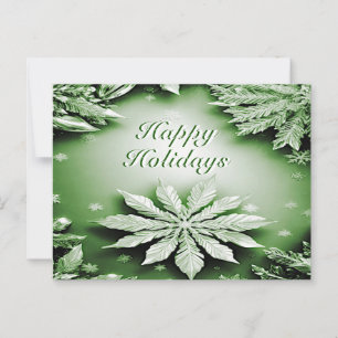 Carte postale Green Floral Holiday Christmas