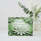 Carte postale Green Floral Holiday Christmas (Debout devant)