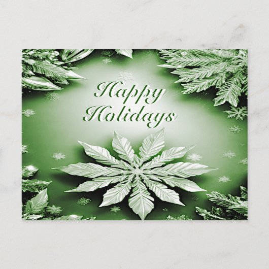Carte postale Green Floral Holiday Christmas (Devant)