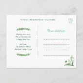 Carte postale Green Floral Whimsy (Dos)