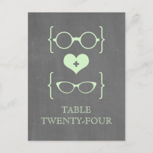Carte Postale Green Geeky Lunettes Table de tableau Postcard