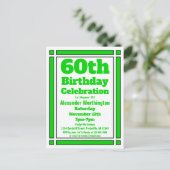 Carte postale Green Geometry 60th Birthday Invitat (Debout devant)