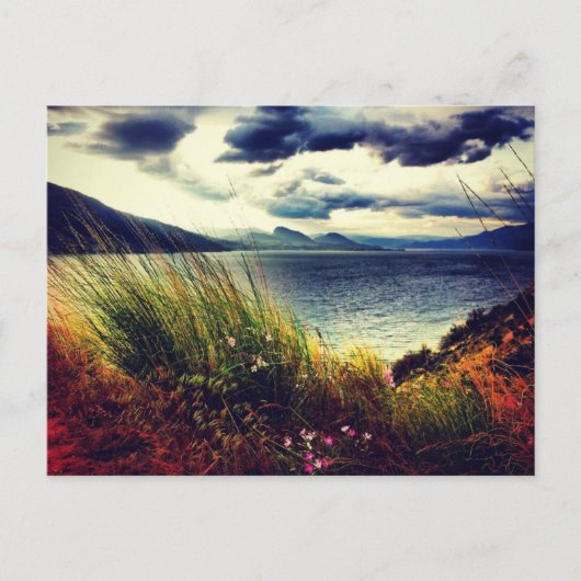 Carte postale Green Grass Lake Dark Nuages (Devant)