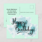 Carte postale Green Happy Birthday (Devant / Derrière)