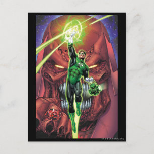 Carte Postale Green Lantern avec un flux de lumière - Couleur