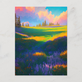 Carte Postale Green Meadow in Charming Summer Light