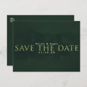 Carte Postale GREEN Modern Chic SAVE DATE Mariage Fiançailles (Devant / Derrière)