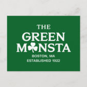 Carte Postale Green Monsta Boston Green Monstah cadeau de baseba (Devant)