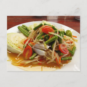 Carte Postale Green Papaya Salade Thai Healthy Food