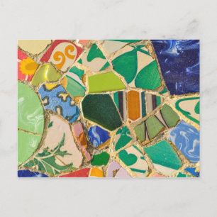 Carte Postale Green Parc Guell Tiles à Barcelone Spain