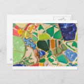Carte Postale Green Parc Guell Tiles à Barcelone Spain (Devant / Derrière)