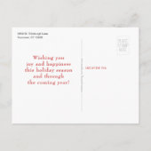 Carte Postale Green Plaid Classic One Photo Holiday (Dos)