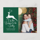 Carte Postale Green Reindeer Christmas Photo mignonne Cette sais (Devant)