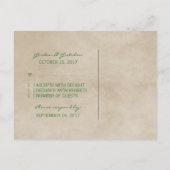 Carte postale Green Rustic Lace RSVP (Dos)