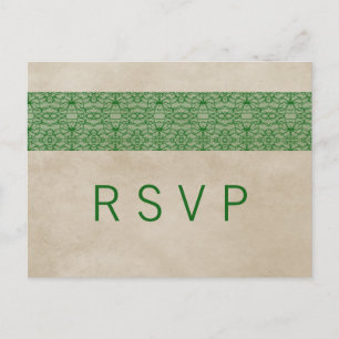 Carte postale Green Rustic Lace RSVP