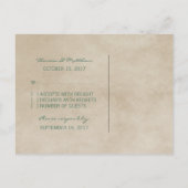 Carte Postale Green Rustique Damask RSVP (Dos)