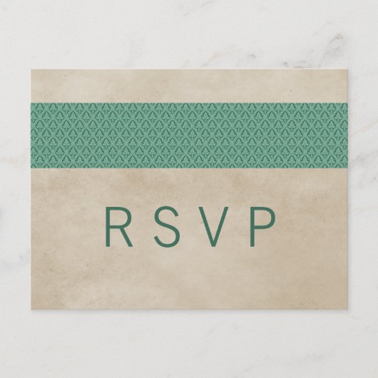 Carte Postale Green Rustique Damask RSVP (Devant)