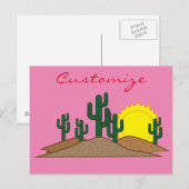 Carte Postale Green Saguaro Cactus Desert Sunrise Thunder_Cove (Devant / Derrière)