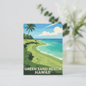Carte Postale Green Sand Beach Hawaii Travel (Debout devant)